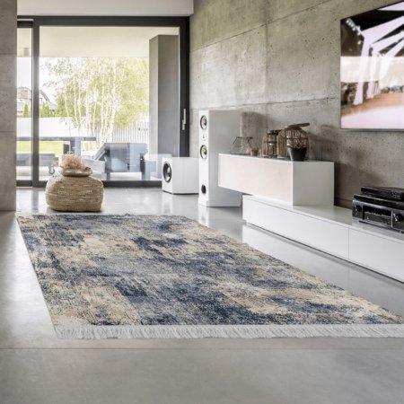 Oboustranný koberec GAZAN 120x180 cm - modrá/vzor
