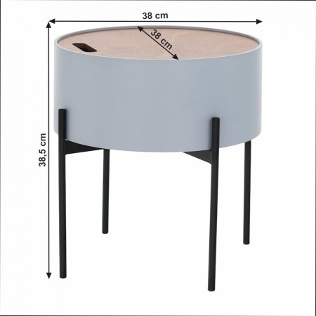 Příruční stolek MOSAI - šedá / přírodní / černá