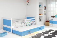 Dětská postel Riky II 90x200 - bílá/modrá