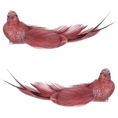 Ptáček s klipem MO5018, 4ks růžový