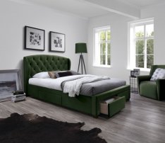 Manželská postel SABRINA 160x200 cm - tmavě zelená