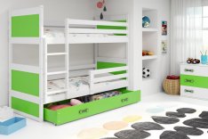 Patrová postel Riky - bílá/zelená