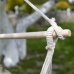 Závěsné houpací křeslo LINDO NEW - bílá / vzor pásek
