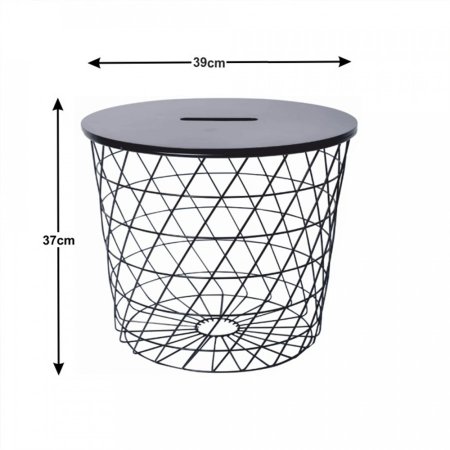 Příruční stolek BATIS TYP 2 - grafit / černá
