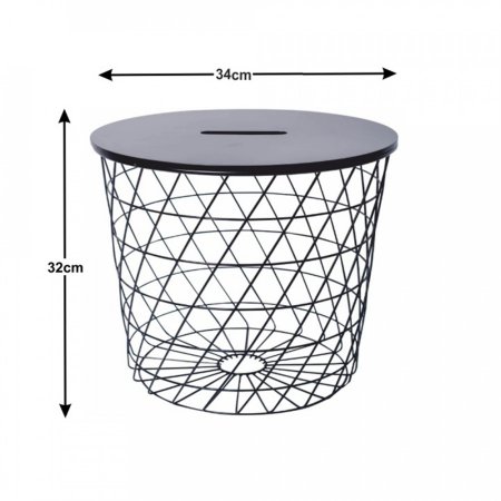 Příruční stolek BATIS TYP 3 - grafit / černá