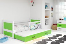 Dětská postel Riky II 90x200 - bílá/zelená