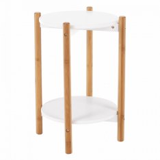 Příruční / noční stolek BAMP - bílá / přírodní