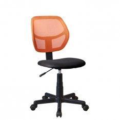 Otočná židle MESH - oranžová / černá