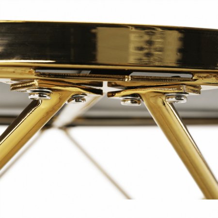 Konferenční stolek ROSALO - gold chrom zlatá/černá