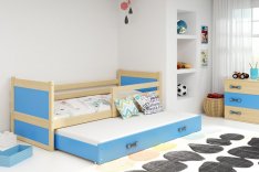 Dětská postel Riky II 90x200 - borovice/modrá
