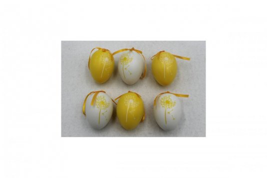 Vajíčka plastová žlutá a bílá, sada 6 kusů VEL5049-YEL