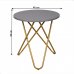 Příruční stolek RONDEL - šedá/zlatý nátěr