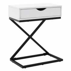 Příruční/noční stolek VIRED - bílá/černá