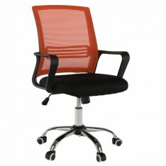 Kancelářská židle APOLO - síťovina oranžová / látka černá