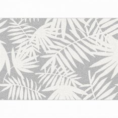 Koberec INTISAR 100x150 cm - vzor listy, bílá/šedá