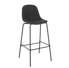 Barová židle MARIOLA 2 NEW - tmavě šedá látka / kov