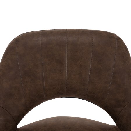 Barová židle LORASA NEW - hnědá látka s efektem broušené kůže