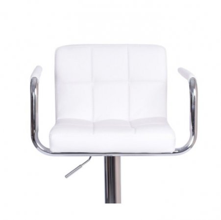 Barová židle LEORA 2 NEW - bílá eko kůže/chrom