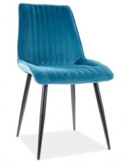 Jídelní židle PIKI tyrkysově modrá/černá mat
