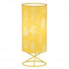 Stolní lampa AVAM - kov/žluté textilní stínítko