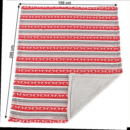Oboustranná deka RENIFE 150x200, zimní motiv