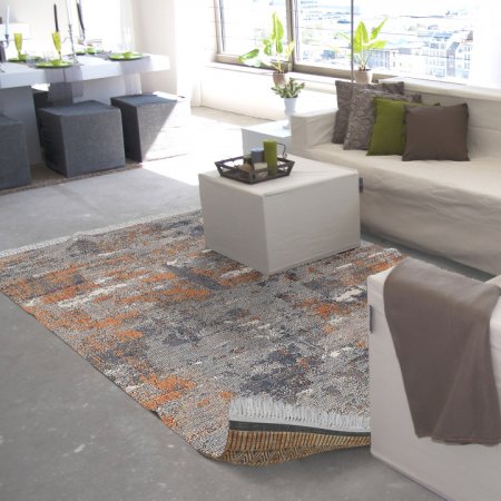 Oboustranný koberec MADALA 180x270 cm - vzor / hnědá