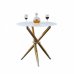 Jídelní stůl/kávový stolek DONIO - bílá/gold chrom zlatý