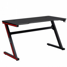 Herní stůl / počítačový stůl MACKENZIE 140cm - černá / červená