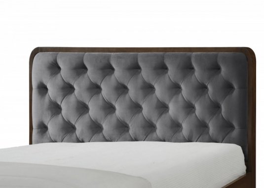 Manželská postel CASSIDY 160x200 cm - šedá/ořech